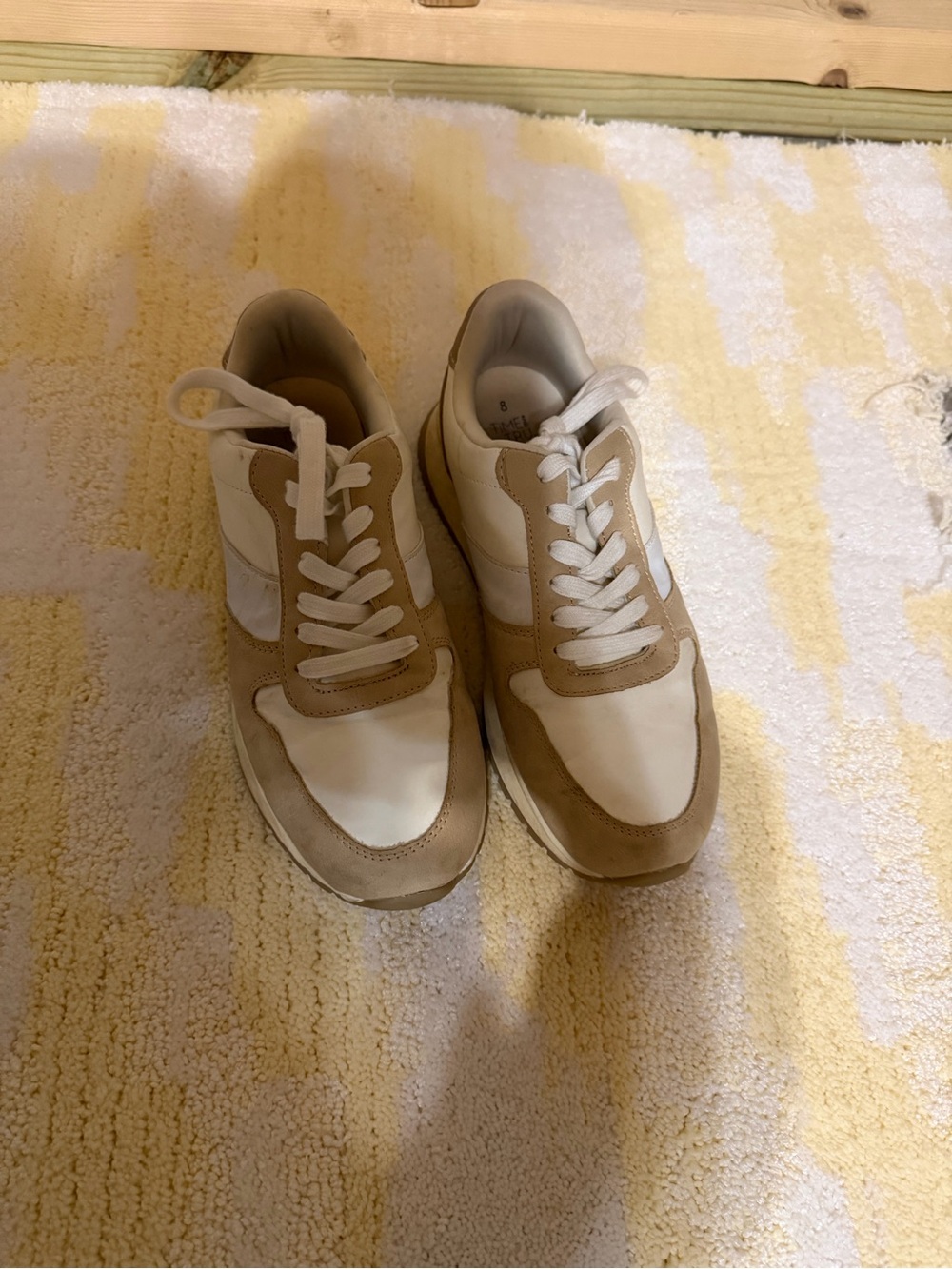 Men's Neutral Beige and White Casual Sneakers
